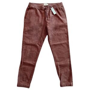 Taylor Stitch Men's NWT Black Cherry Sashiko Apres Pant Cotton Joggers - XL